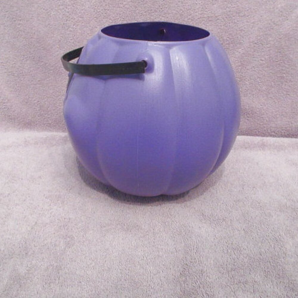 Vtg Halloween Blow Mold Pumpkin Candy Bucket Trick Or Treat Jack-O-Lantern 9" - Picture 5 of 9